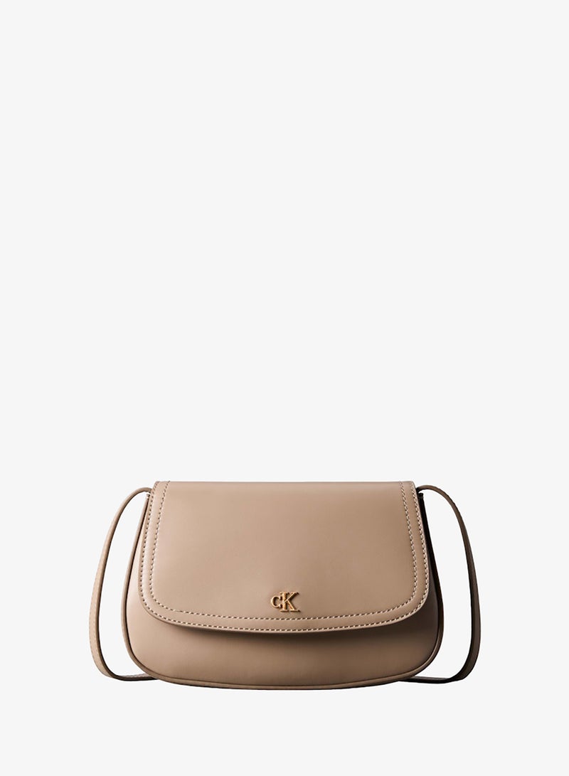 CALVIN KLEIN Monogram Plaque Flap Crossbody Camera Bag - Image 1